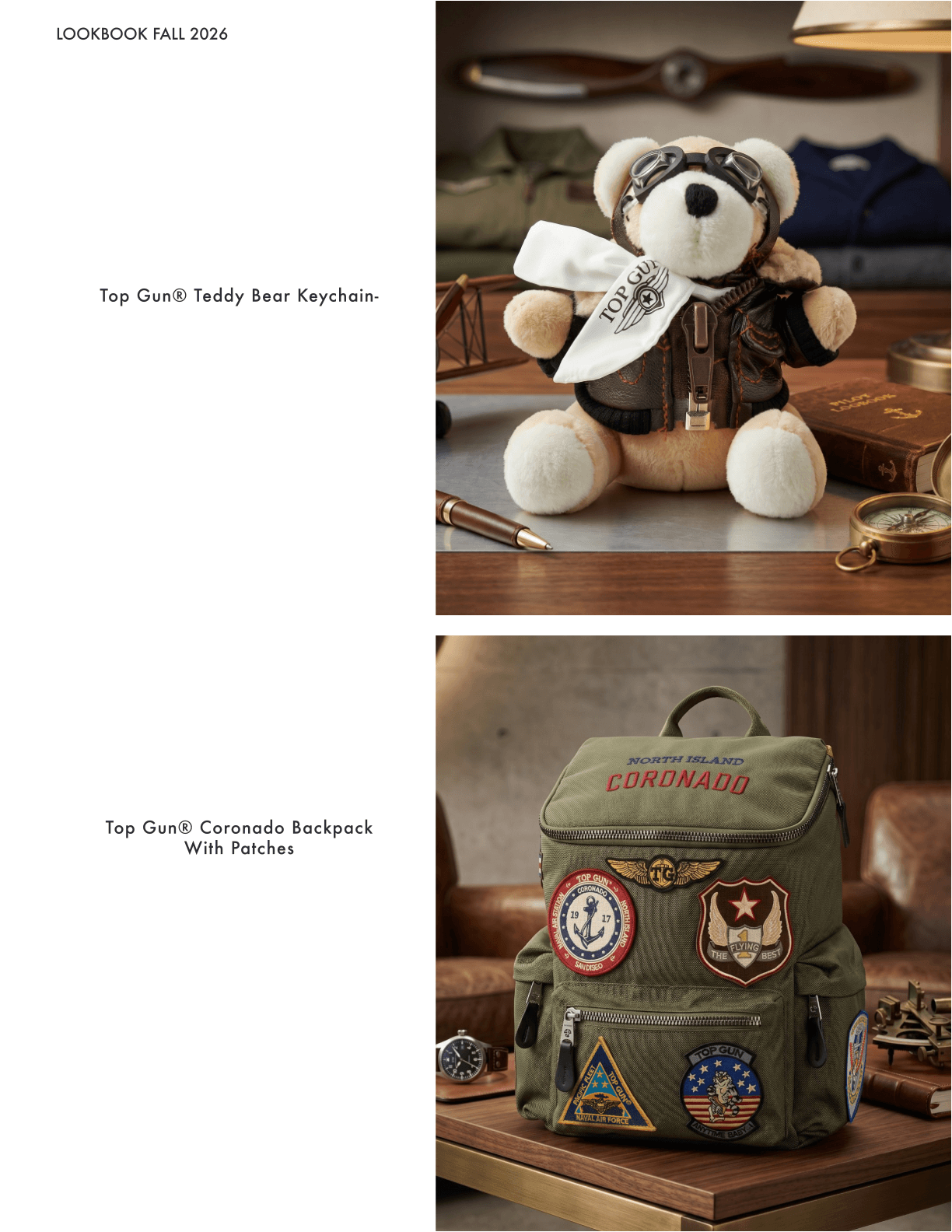 Top Gun Coronado Backpack with Patches & Teddy Bear Keychain